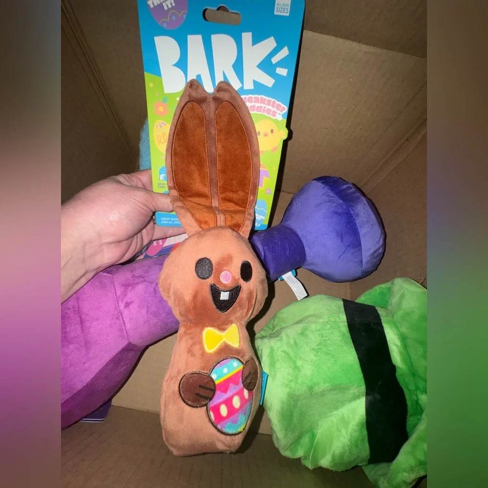 Bark Box Chocolick bunny L dog toy NEW 12.75 inches long Easter Bunny